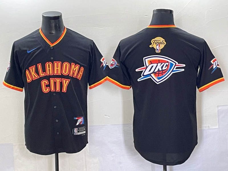 Men Oklahoma City Thunder blank blue 2025 NBA jersey style 4